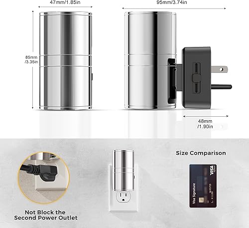 Miniatura 60 de L LOHAS LED Luz nocturna, luces nocturnas rojas enchufables a la pared, luces nocturnas LED, sensor de luz, rojo de ayuda pronunciada, luz nocturna