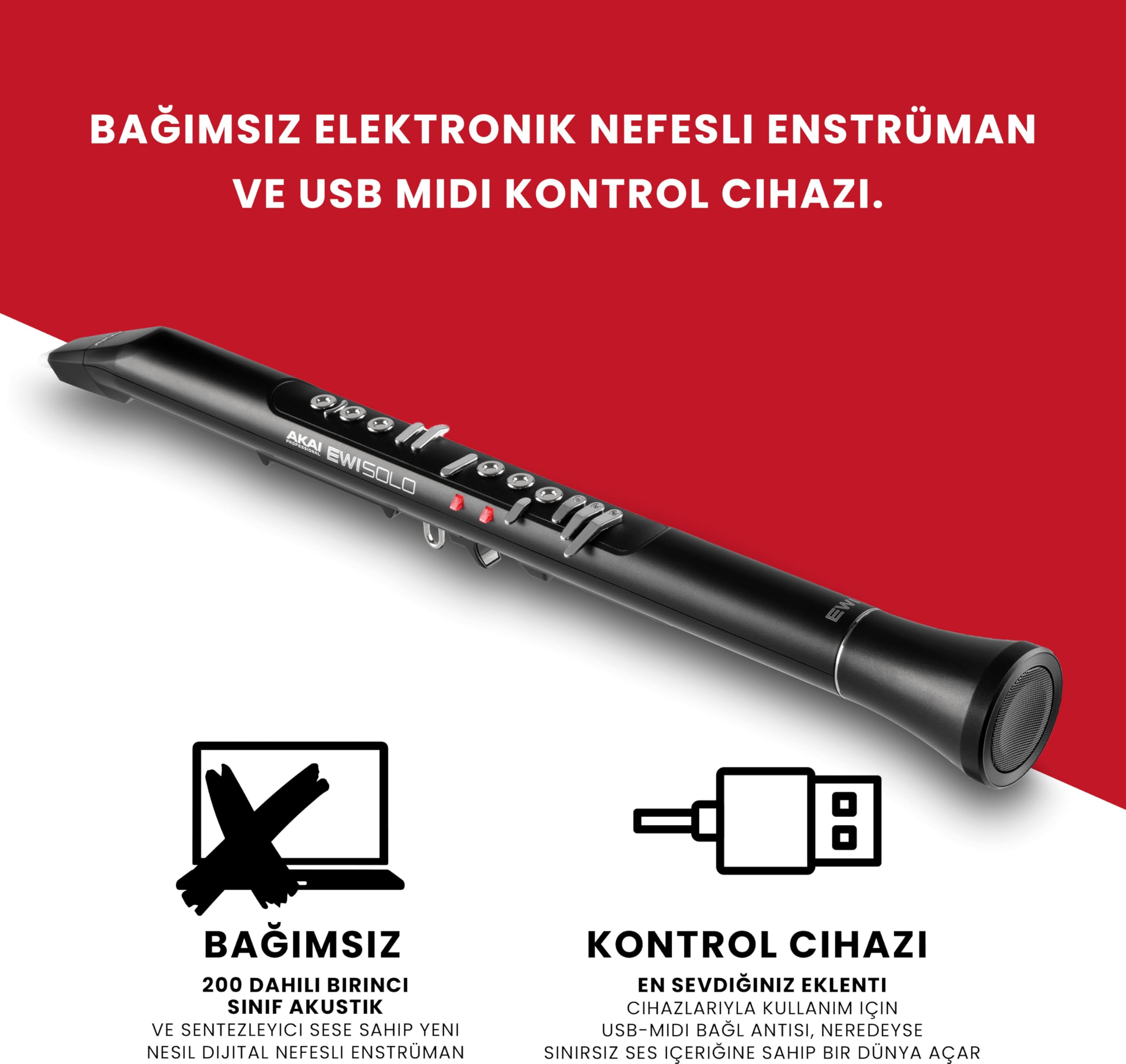 Akai Professional EWI Solo - Elektronik Nefesli Enstrüman Dahili