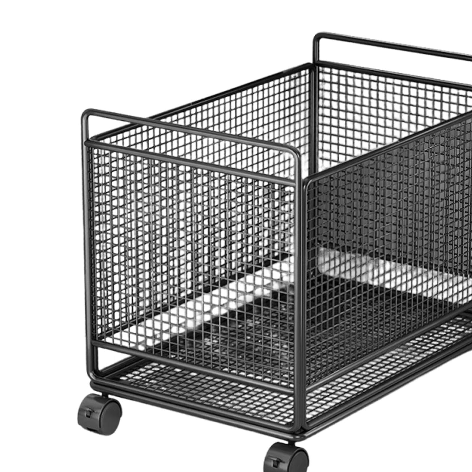 rockible Cesta de Lavandería con Ruedas de Alambre de Metal, Práctica Cesta de Almacenamiento para Ropa Sucia, Ideal para La Entrada del Hogar Y El Dormitorio, Negro, L