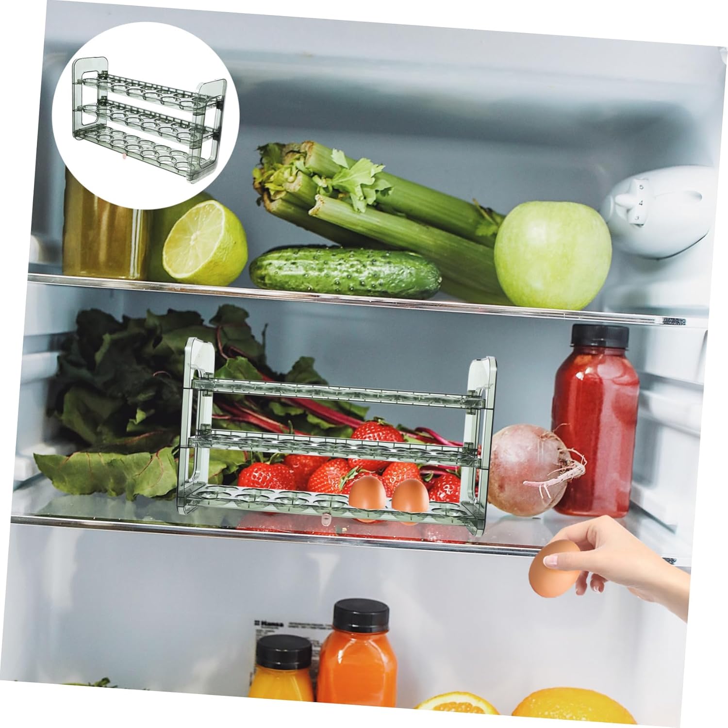 DOITOOL Holder Organizer for Refrigerator Preservation Box Design for Easy Access for Kitchen Storage