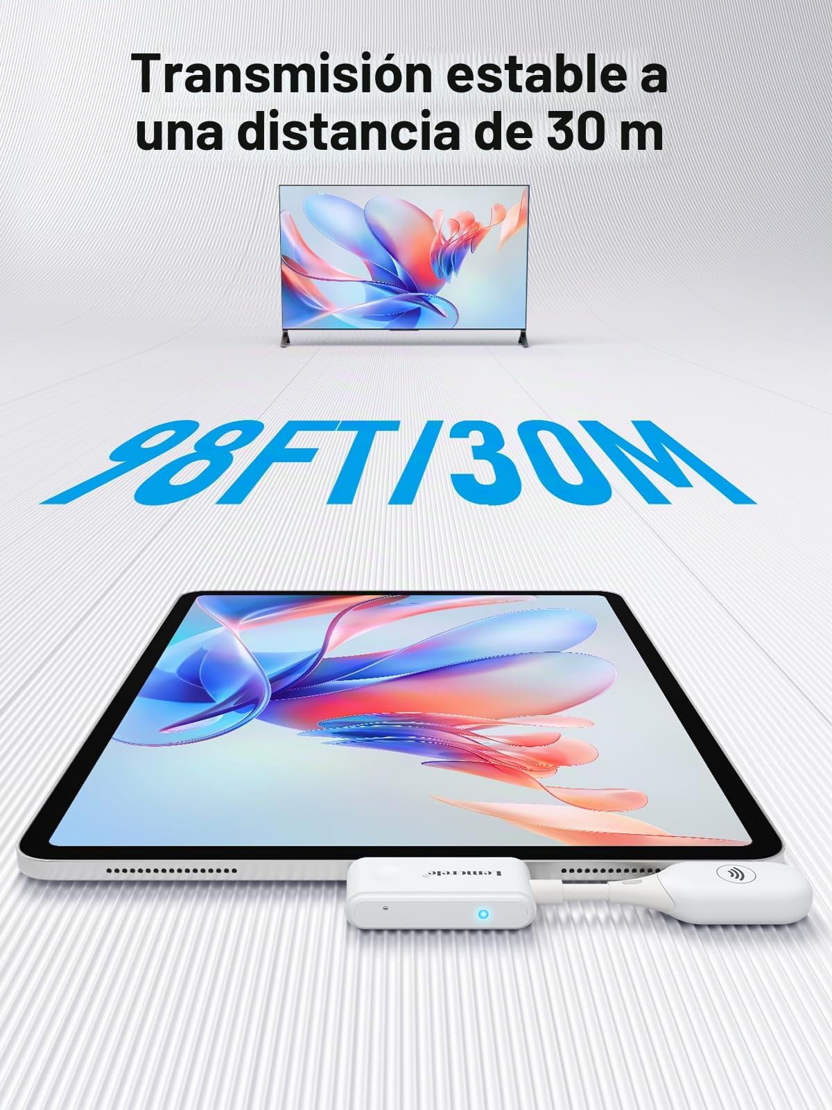 Lemorele Transmisor USB C inalámbrico y Receptor HDMI, 5G 30M Wireless USB C Transmitter and HDMI Receiver para Transmitir Video Audio Desde iPhone 15/MacBook/Laptop a HDTV/Proyector/Monitor