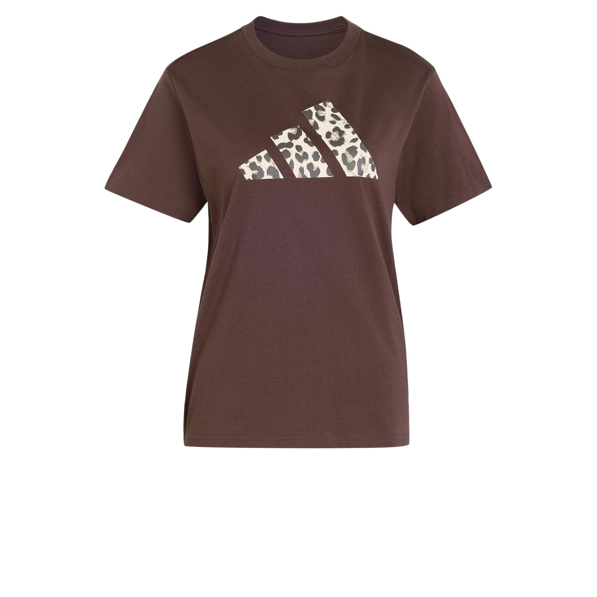 adidas Women's Animal Graphic Shirt, Dark Brown, S