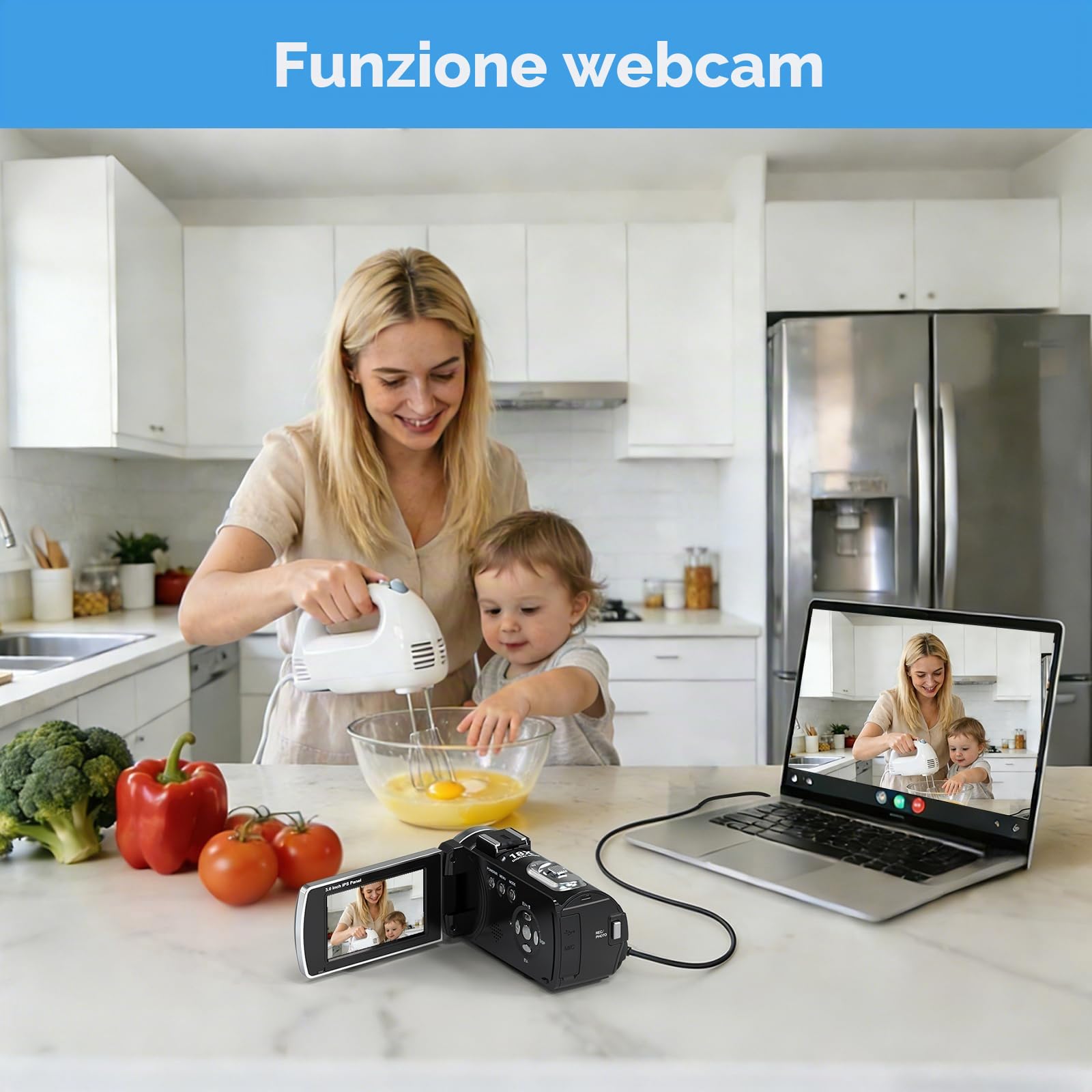 ORDRO Z36 Videocamera 4K/30 fps, fotocamera vlogging da 64 MP con zoom digitale 18x, luce di riempimento a LED, schermo da 3,0 pollici, visione notturna a infrarossi, fotocamera vlogging per YouTube