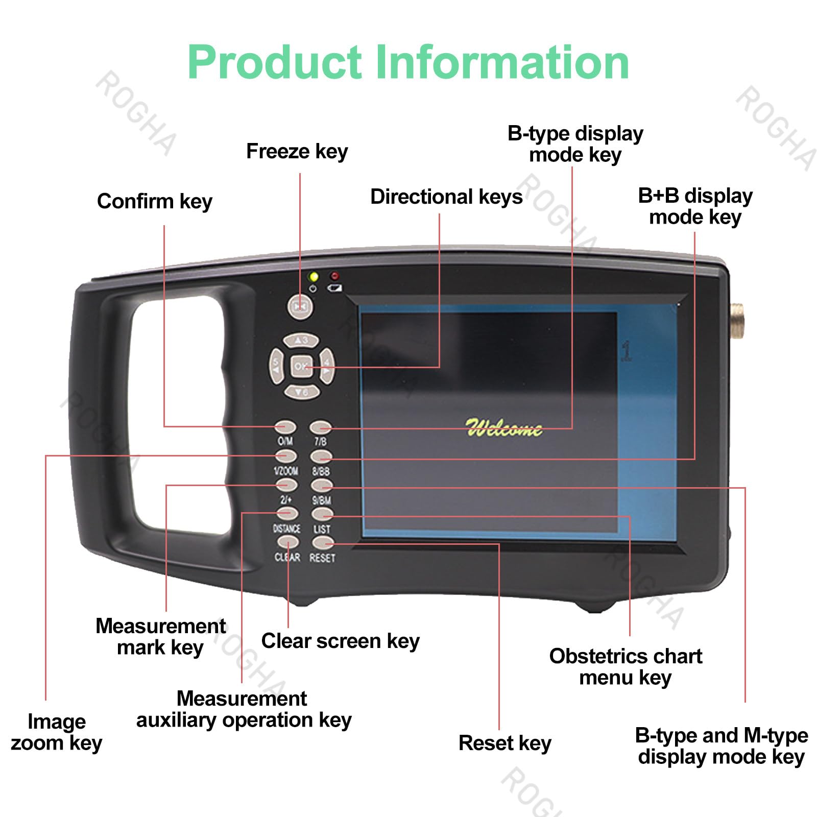 ÉChographe B Portable pour Animaux Echographie Appareil Grossesse Machine à Ultrasons Vétérinaire avec Sonde 3.5 MHz,écran 5.6 Pouces,pour Porcs Et Moutons