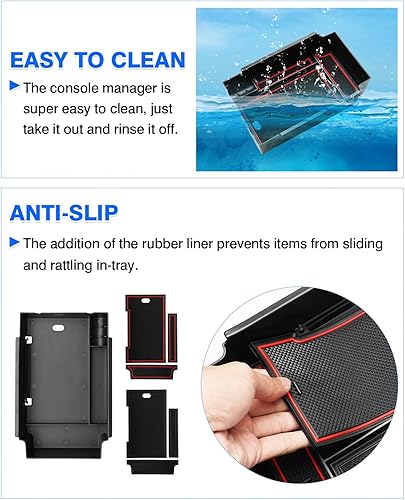 Miniatura 6 de Autorder Organizador de consola central para Subaru Crosstrek 2024, caja de almacenamiento para reposabrazos, bandeja de inserción secundaria con 2