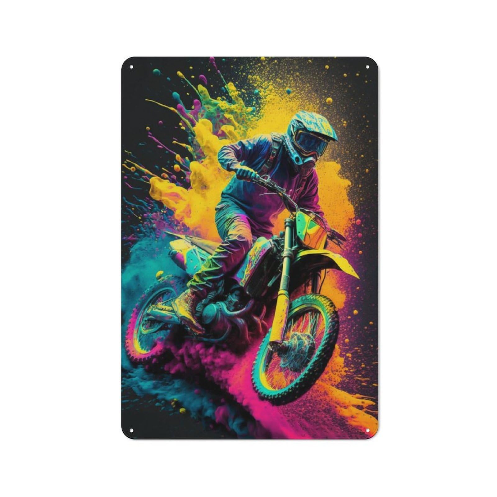 Junmoney Dirt Motocross Rustic Tin Sign 30X20cm, Garden Style Garden Room Wall Plaque For Conservatory, Home Bar Or Utility Room