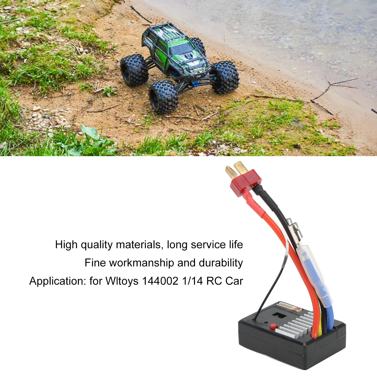 Dilwe Receptor RC Placa de Circuito ESC, 1/14 28g Receptor RC Placa de Circuito ESC Modelo Accesorios de Automóvil para 144002 Control Remoto Coche Camión Juguetes y Juegos
