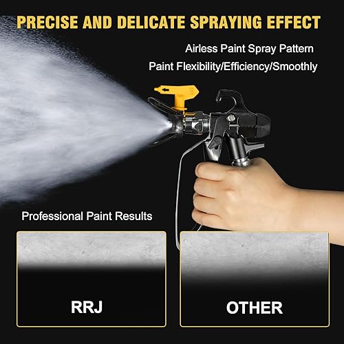 Miniatura 5 de Pistola pulverizadora de pintura sin aire de 3600 PSI con 3 boquillas reversibles (415, 515, 517) puntas, junta giratoria, 5 filtros de pistola 415,