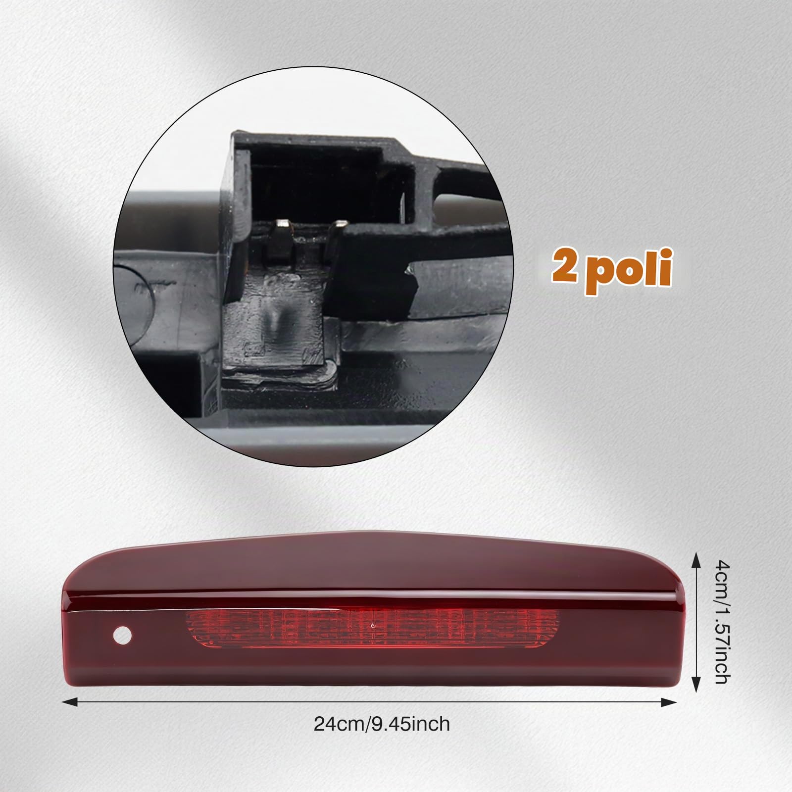 Baceyong Luce di frenata posteriore LED di alto livello, 13188045, 1222130, 510511640, compatibile con VAUXHALL CORSA D/E 2007-2019 (ADATTO SOLO A 5 PORTE)