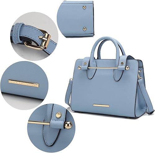 Miniatura 6 de MKF Collection Bolso cruzado de hombro para mujer bolso de cuero vegano con asa superior