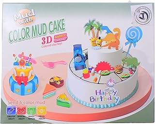 كعكة طين ملونة للأطفال بعمر 3 سنوات فما فوق - متعددة الألوان