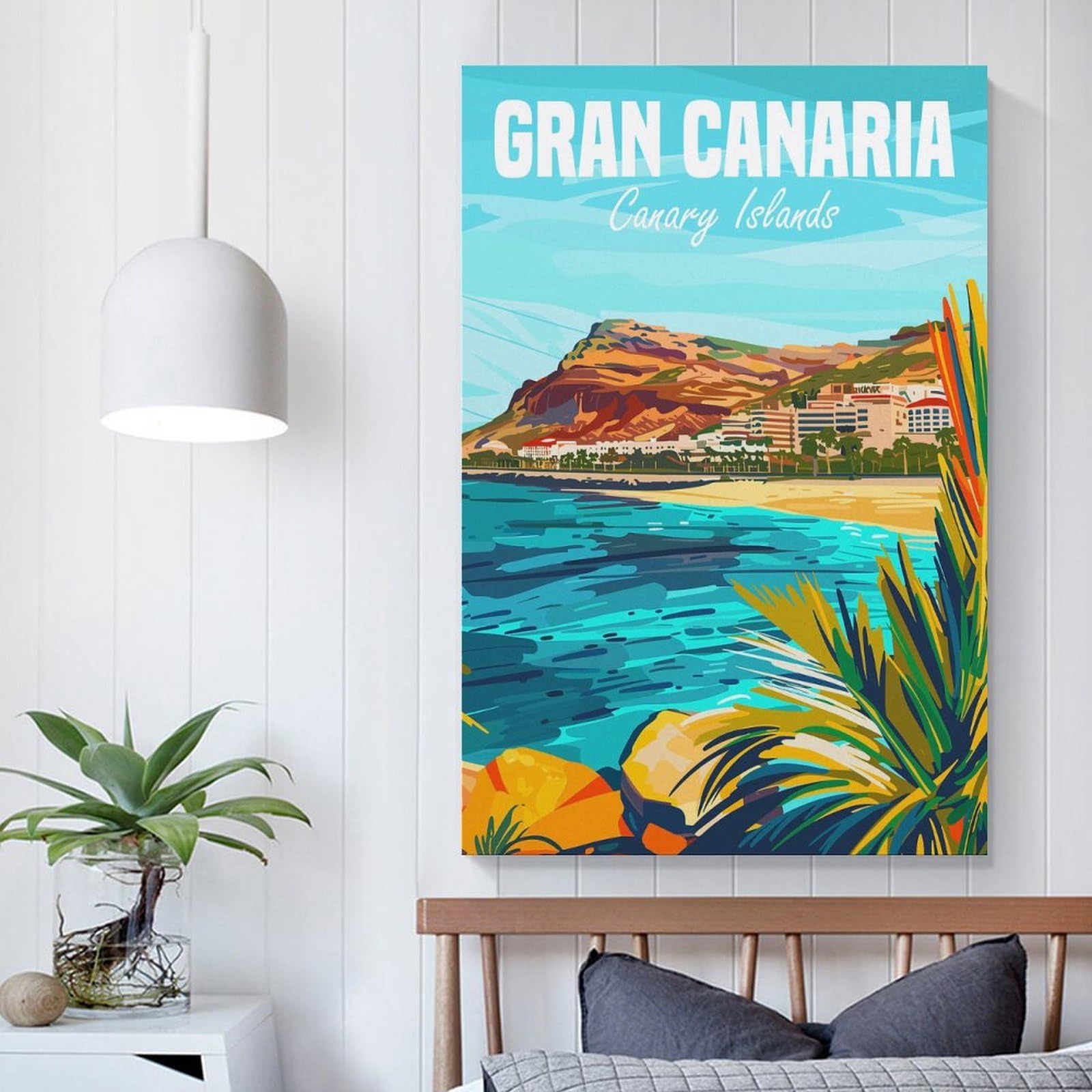 POLIUAWS Gran Canaria Canary Island Funny Bathroom Wall Art Cute Room Decor Ready to Hang Modern Art Prints 12x18inch(30x45cm)