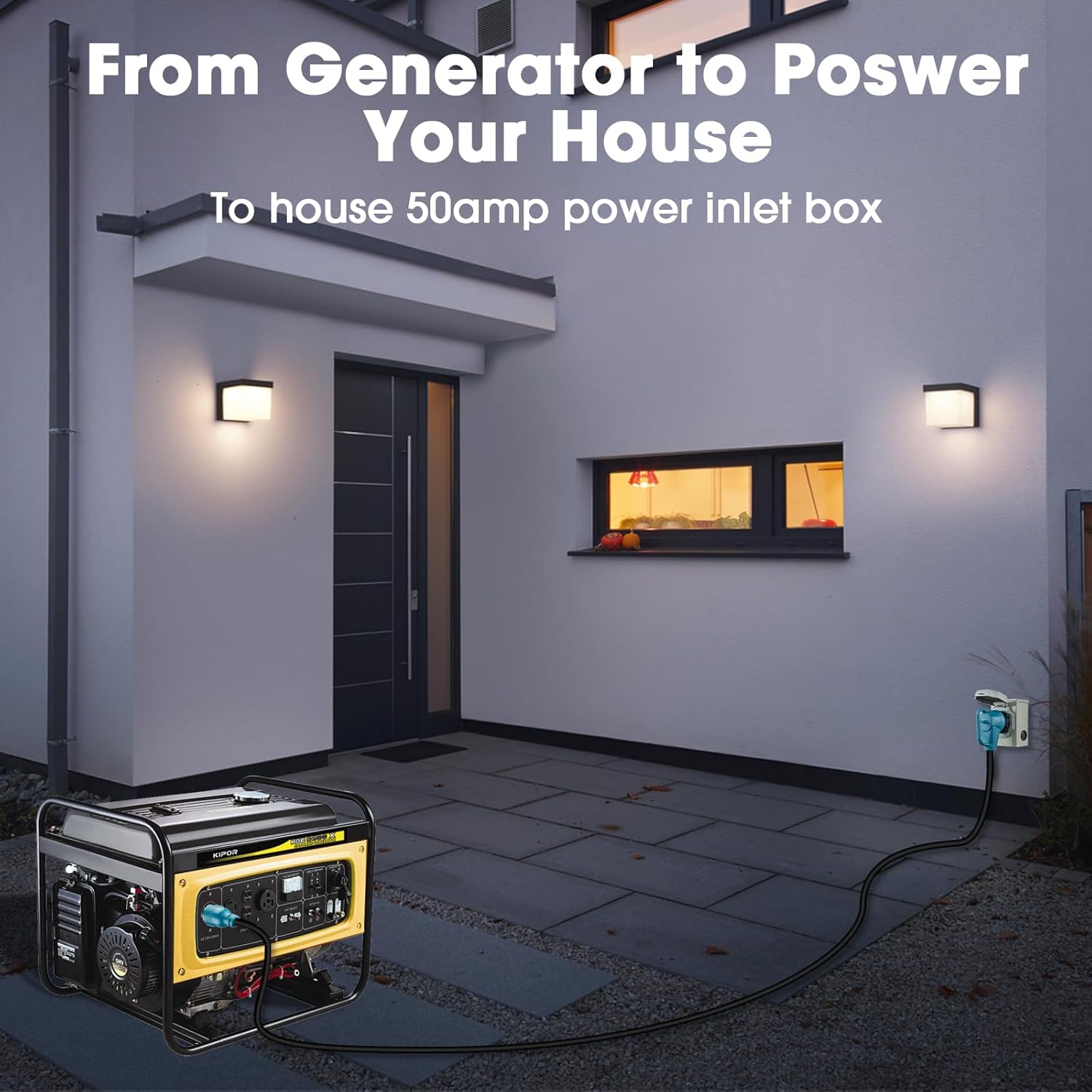 Generator Extension Cord, 30A 4 Prong Locking Generator L14-30P Male to 50A Marine Shore Power SS2-50R Female with Locking Ring 125V/250V (15FT)