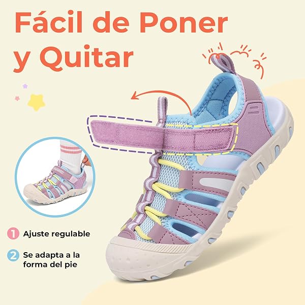 SAGUARO Sandalias Niña de Verano para Trekking y Senderismo,Talla 25-38 - 5