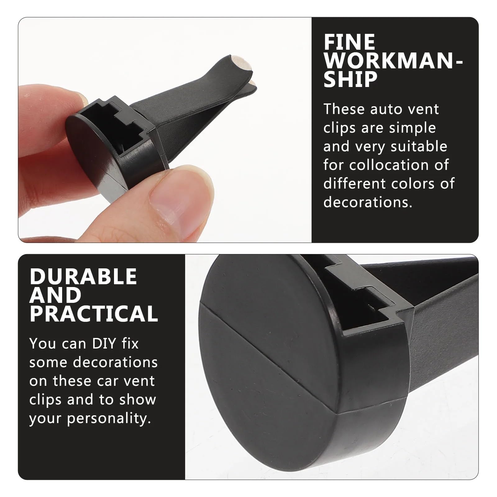 Lüftungs-Clips, Auto-Clip, Lufterfrischer, DIY, Automobil-Aromatherapie-Zubehör für Auto, Büro, Zuhause, Schwarz, 100 Stück
