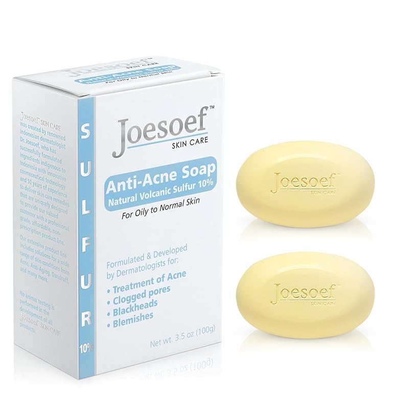 JOESOEF SKIN CARE Sabonete de enxofre com ácido salicílico, Pacote com 1