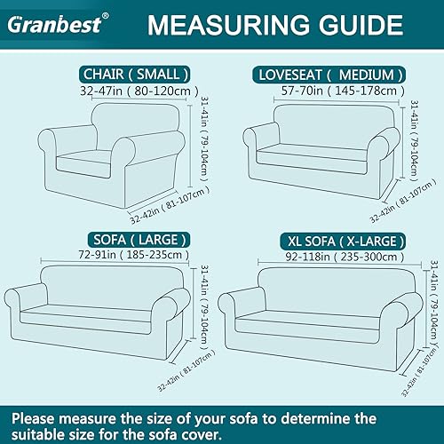 Miniatura 6 de Funda para sofá de gran calidad, repelente al agua, 2 piezas de alta elasticidad para sofá de tela súper suave, Poliéster & Mezcla de poliéster,