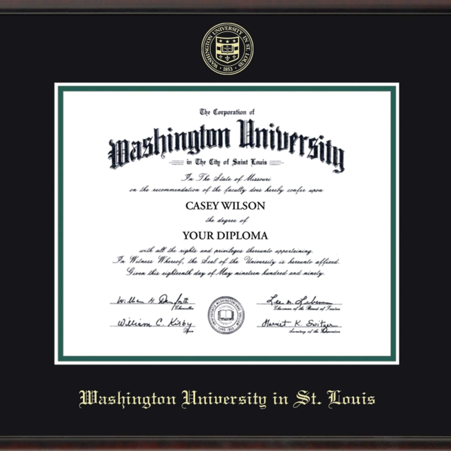 M. LA HART WashU Diploma Frame, The Fidelitas