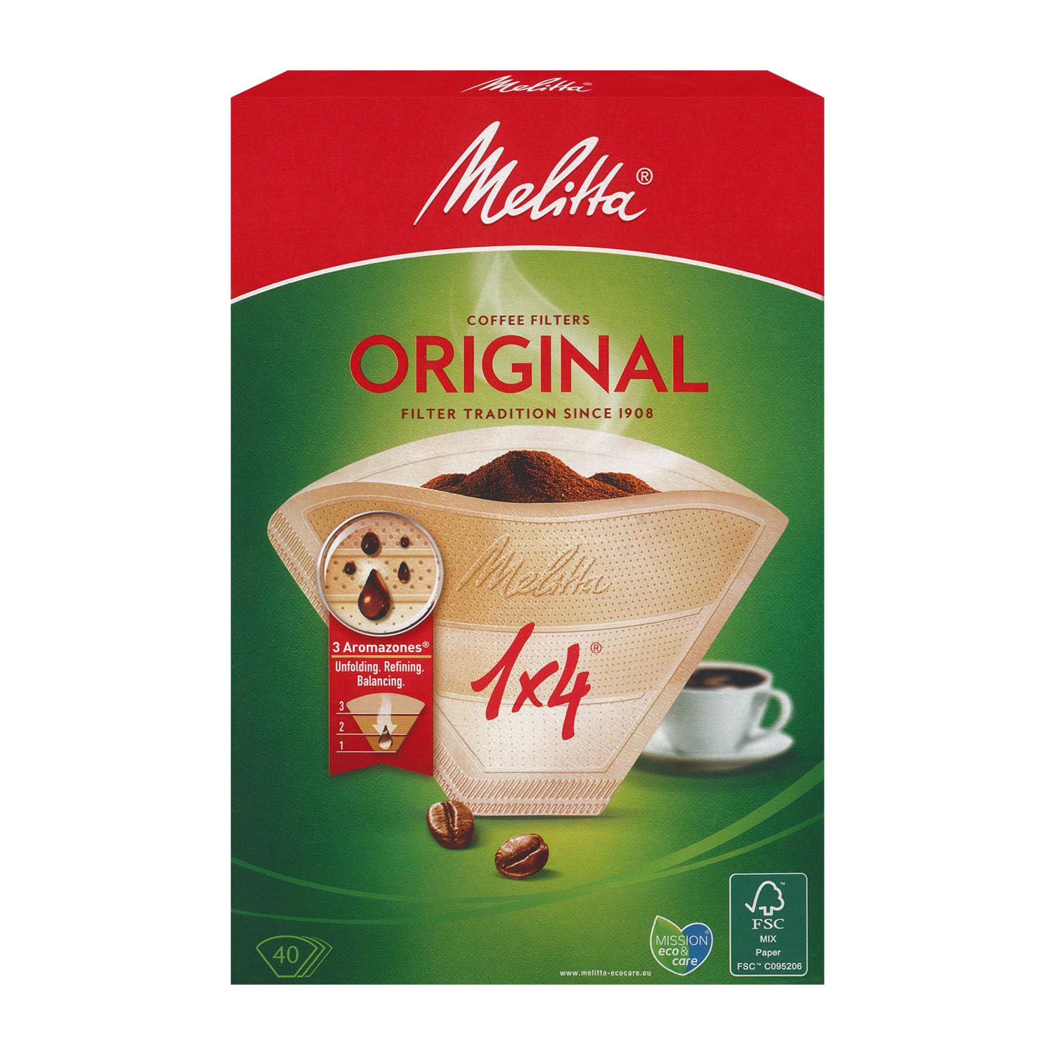 240 Genuine Melitta Four Cup Filter Papers Size 1x4 (6 PACKS OF 40)  80086x6