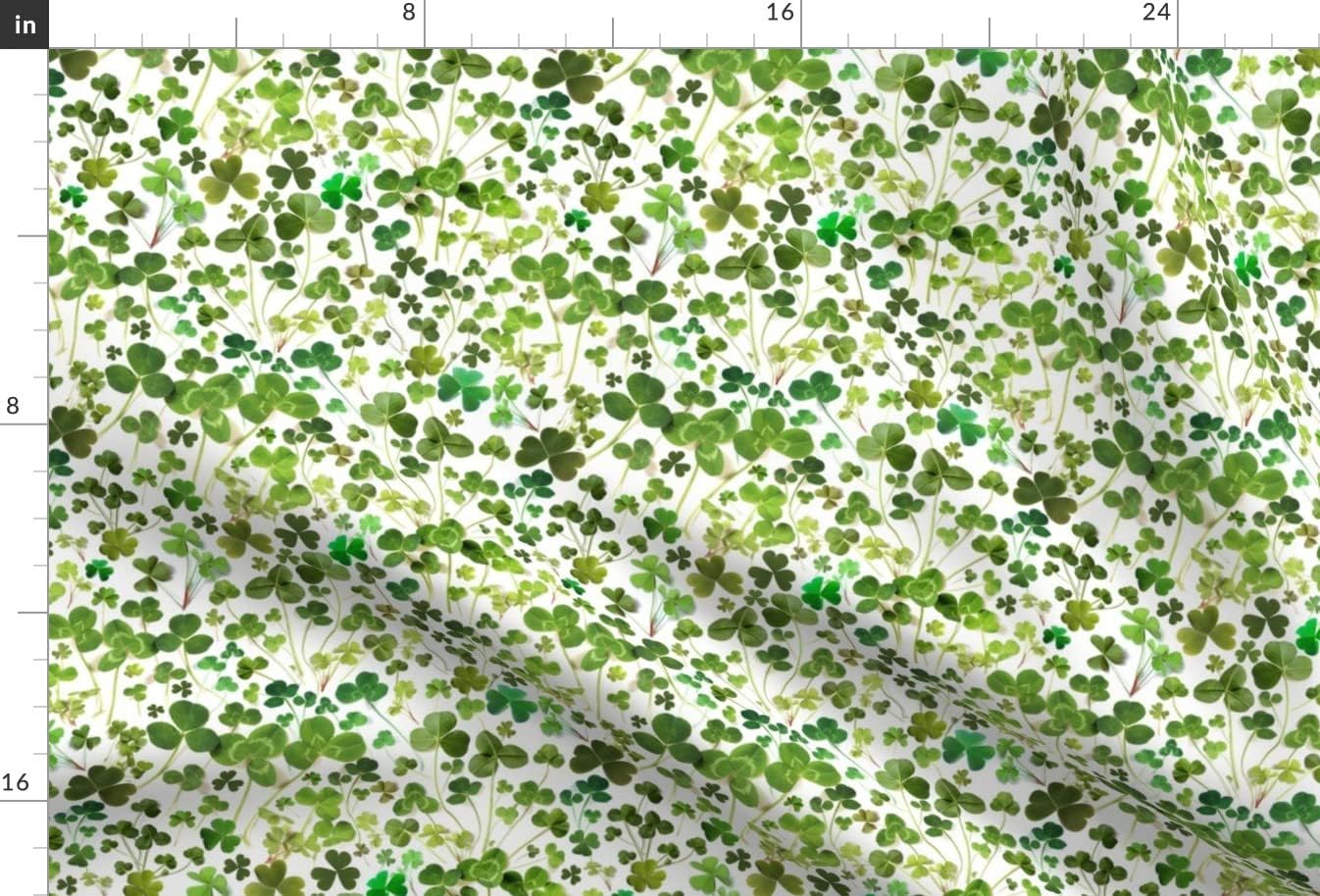 Spoonflower Fabric - Green Shamrocks Clovers Irish Shamrock Ireland Patricks Printed on Upholstery Velvet Fabric Fat Quarter - Upholstery Home Decor Bottomweight Apparel