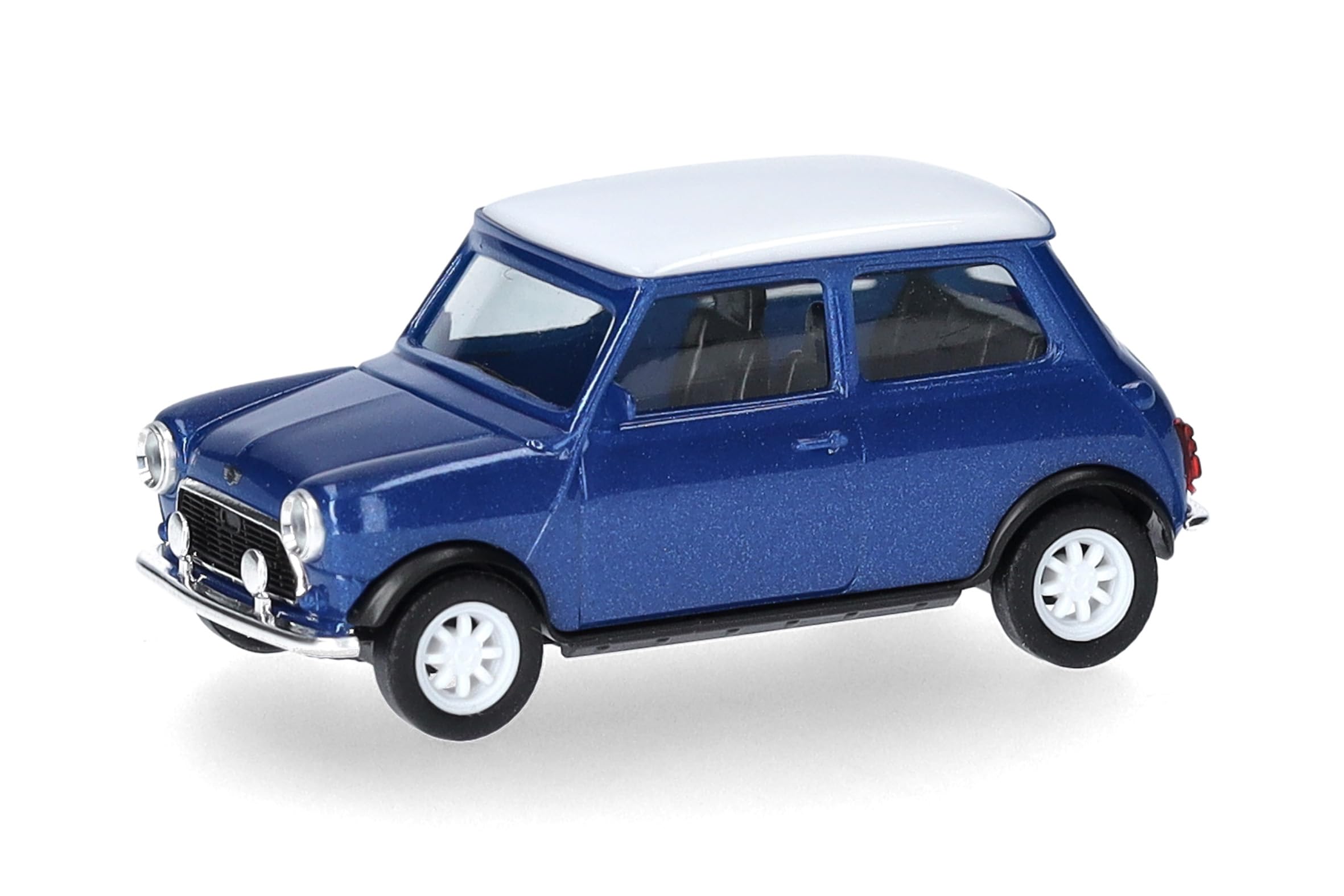 Herpa car model Mini Cooper Rechtslenker, thaiti blue", on a scale of 1:87, plastic miniature, made in Germany, model building, collectors edition