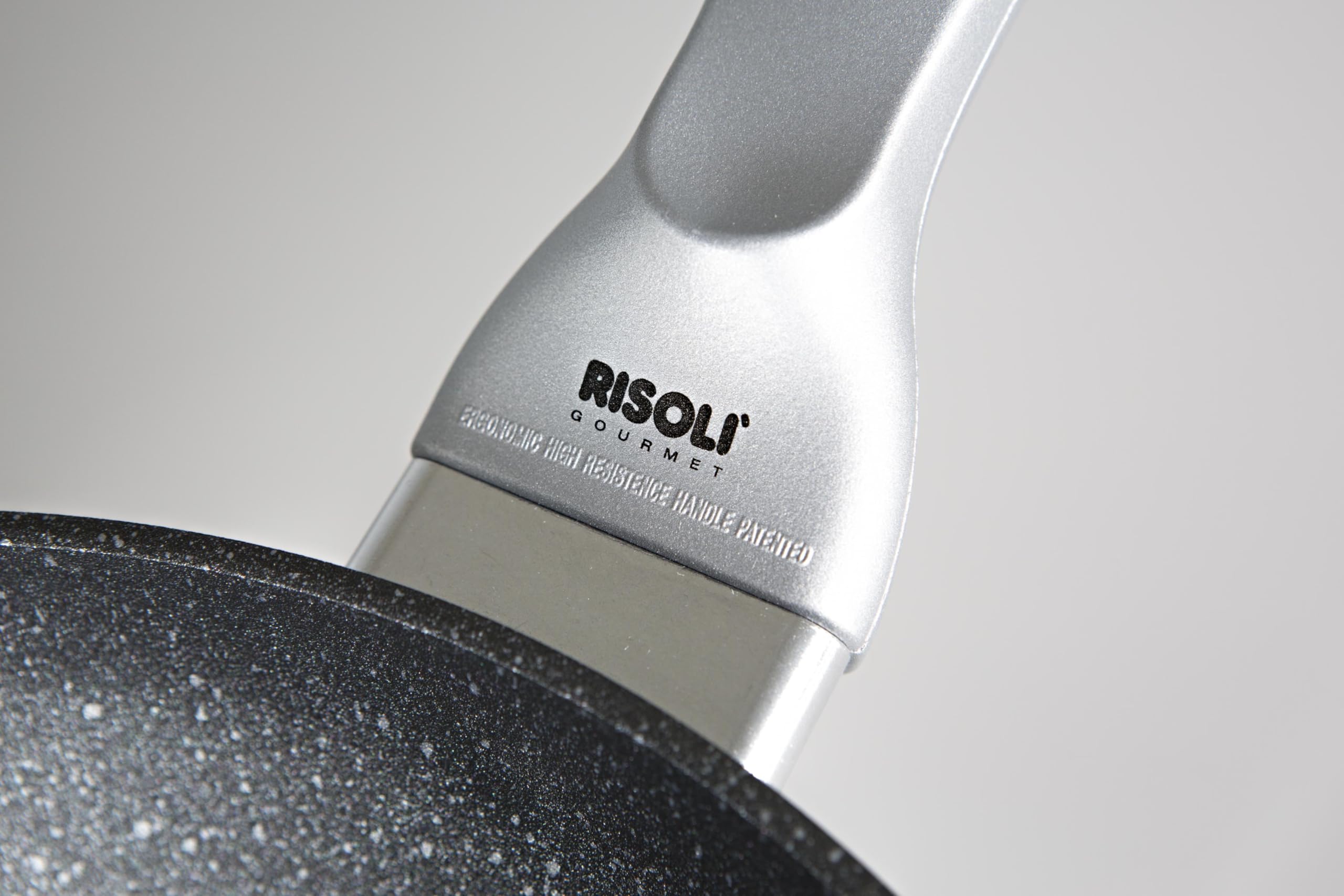RISOLI' | GRANITO, Padella Antiaderente per Induzione e Gas Ø24cm, Alto Spessore, in Alluminio Fuso e Rivestimento in Granito, Made in Italy