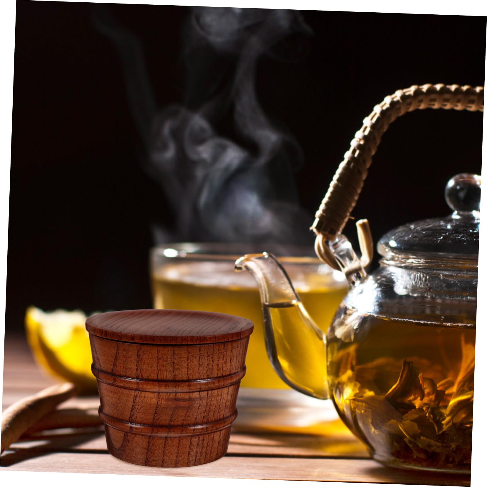 OUNONA 4stücke Holzbecher Mit Deckel Eleganter Trinkbecher Für Kaffee Tee Und Bier Handgefertigte Holztasse Für Stilvolle Anlässe Vielseitige Verwendung Küche Und Bar