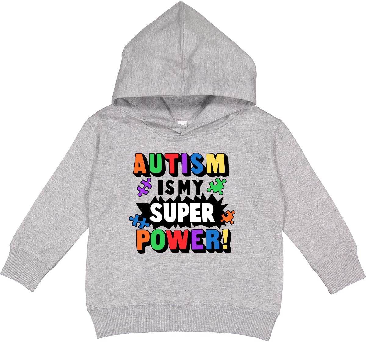 inktastic Autism Is My Super Power with Puzzle Pieces Toddler Hoodie