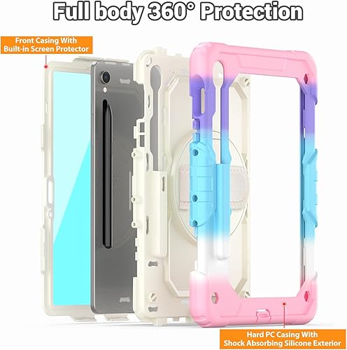 Miniatura 72 de SEYMAC Funda para Samsung Galaxy Tab S10 Lite/S10 FE/ S9 FE/ S9 5G (10.9''/11''), resistente a prueba de golpes con protector de pantalla, soporte