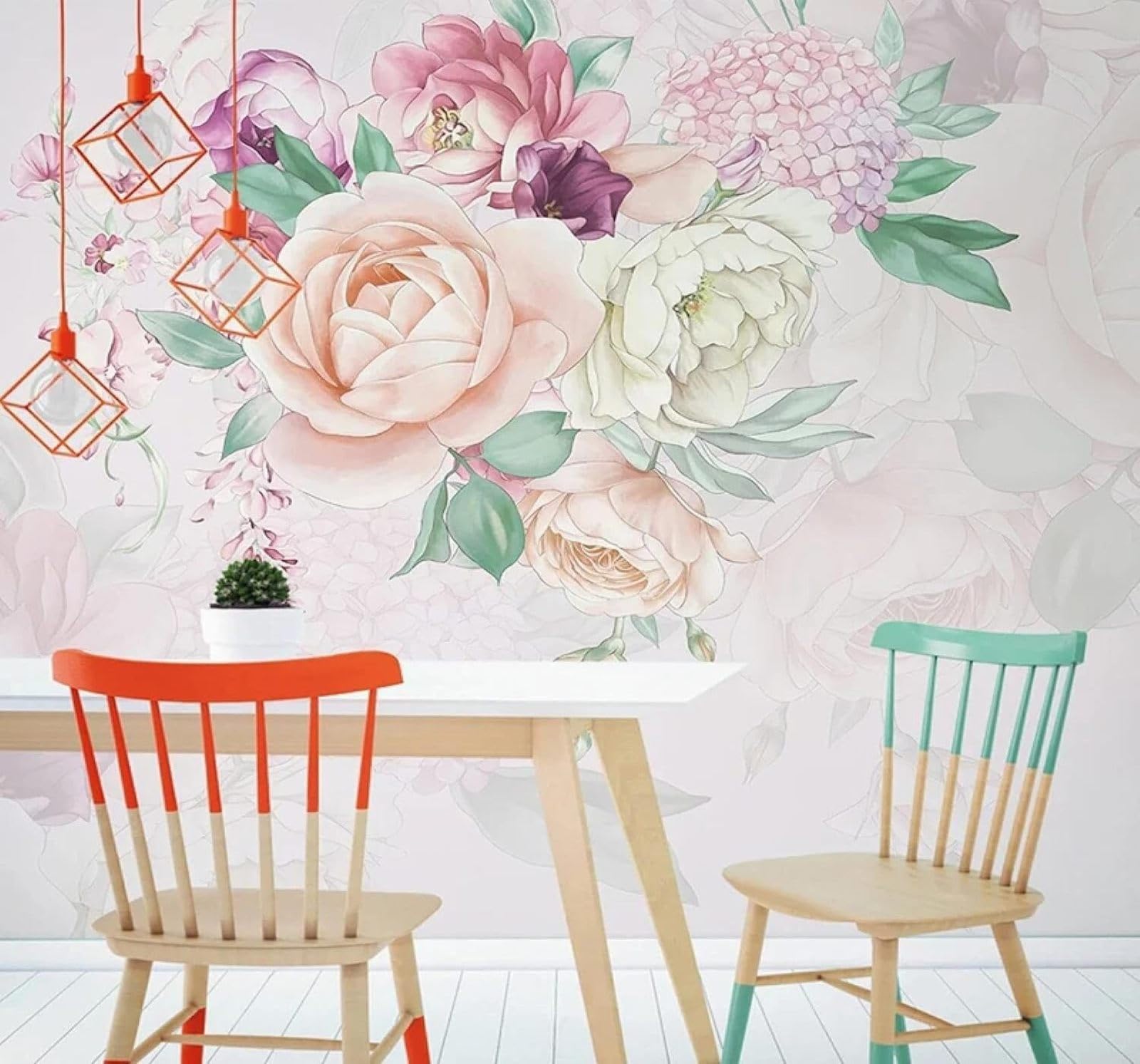 XLMING Large Cosy Pink Pastoral Floral 3D Wallpaper Luxury Home Dining Decor Paste Sofa Living Room The Wall for Bedroom Mural-250cm×170cm