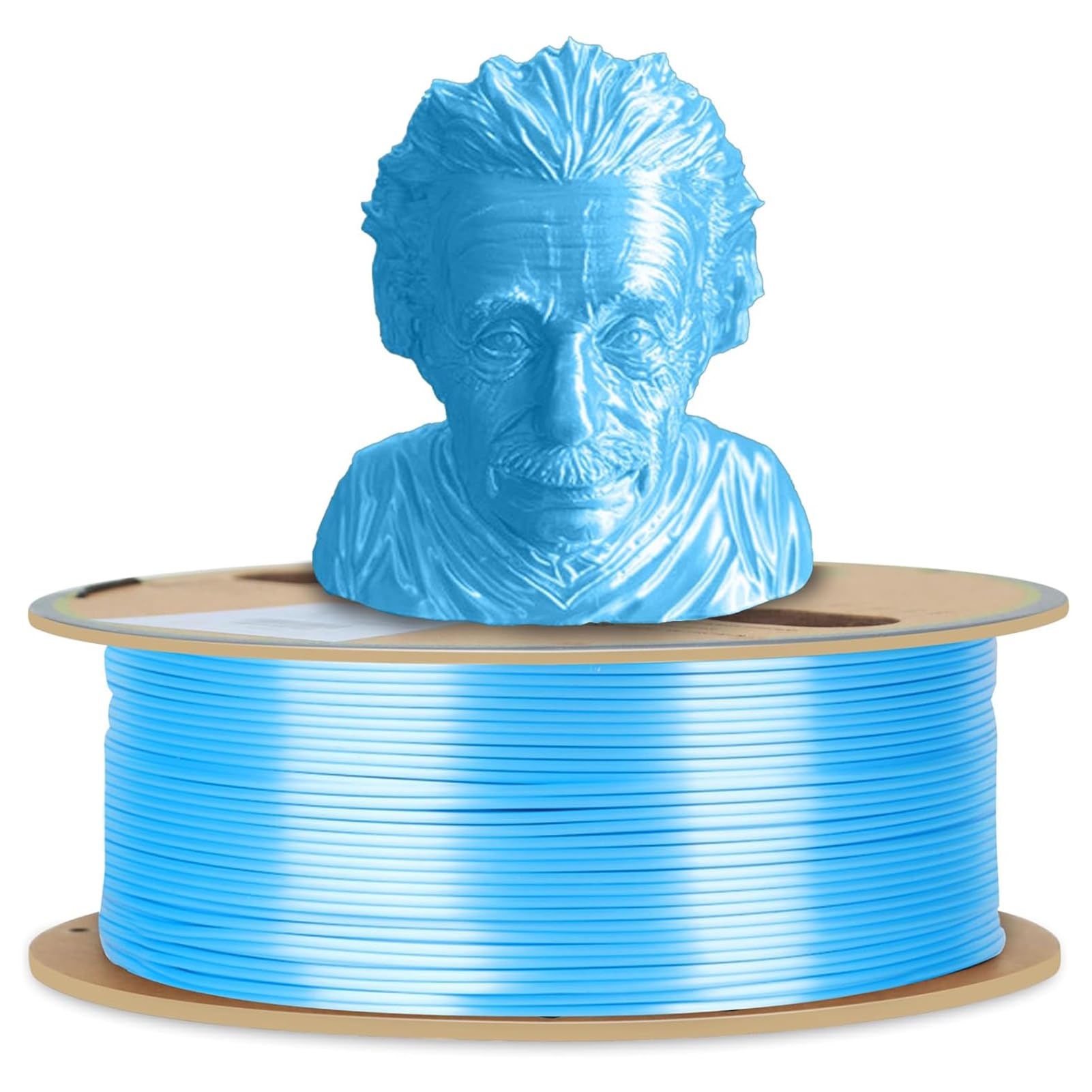 YOUSU Filamento PLA de Seda para Impresora 3D de 1,75 mm, Filamento de Impresora 3D PLA de Seda Dorada, Precisión Dimensional / 0,03 mm, Acabado Metálico Brillante con Paquete (Azul)
