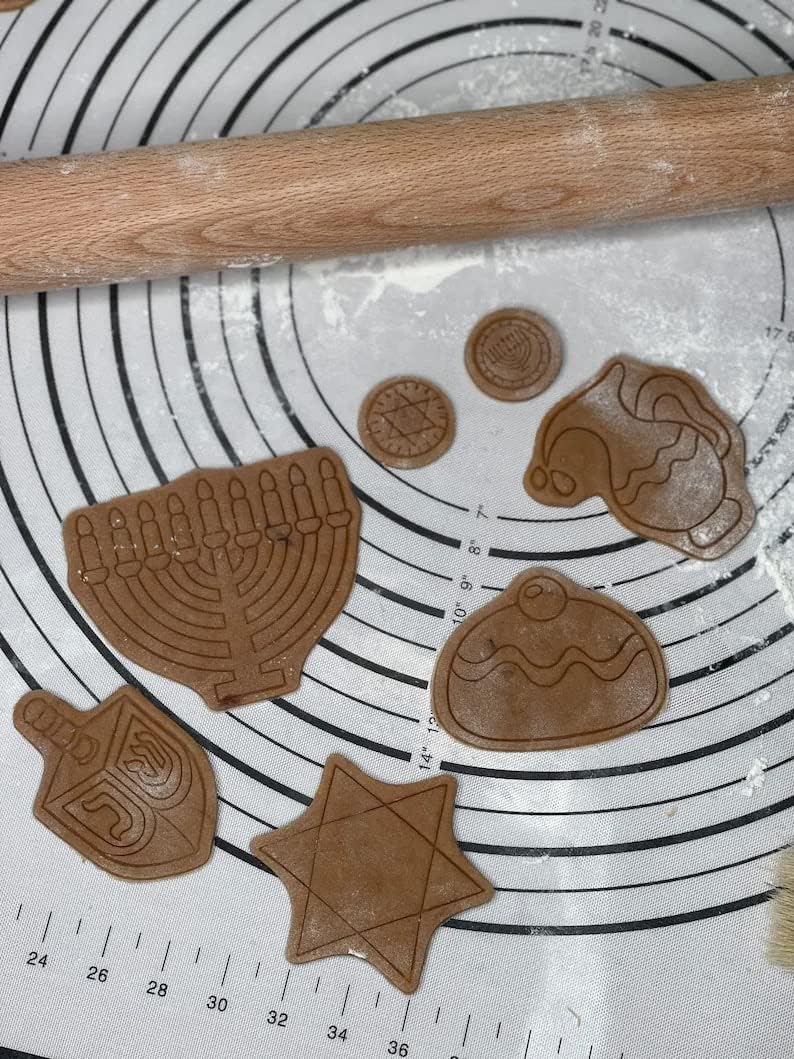 Set of 7 Hanukkah Cookie Cutters and Molds Produced by 3D Kitchen Art