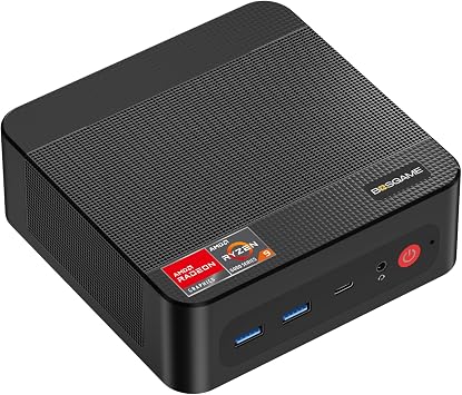 Bosgame Mini PC Ryzen 9 6900HX P6 mini pc 8C16T Max 4.9Ghz 32G/1TB LPDDR5X 3 Screens 2xPCle4.0 SSD 680M Windows 11 pro Compatible with 2xLAN USB-C PD Powered Type C HDMI 2.1 DP1.4 WIFI6E BT5.2 Compact pc Gaming Silver