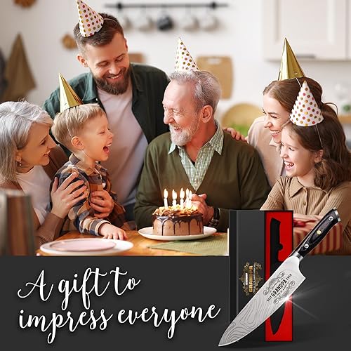 Miniatura 31 de Regalos para papá, hombres, regalos de papá para papá, regalo de cumpleaños de hija, hijo, niños, 8 pulgadas, cuchillo de chef alemán profesional