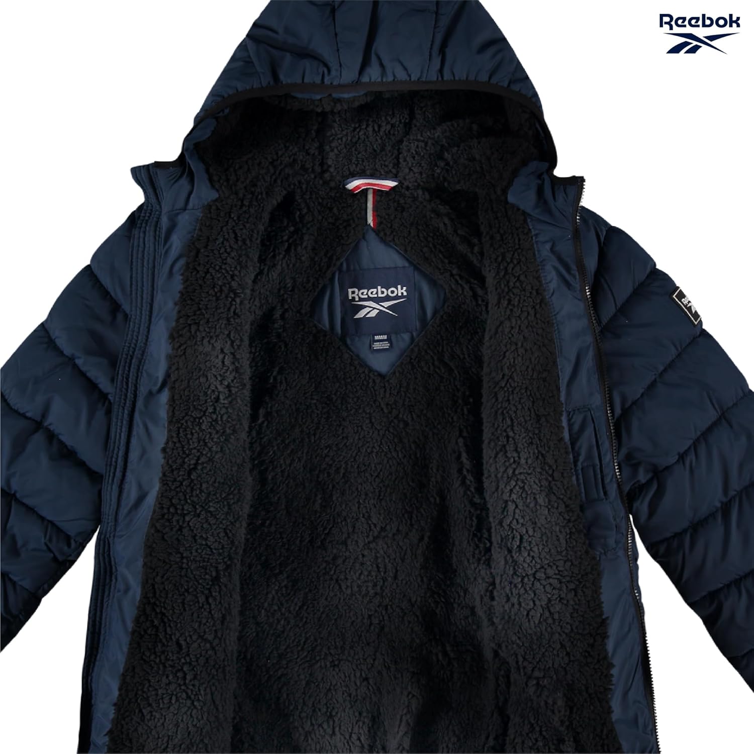 Reebok Mens Winter Jacket - Heavyweight Sherpa Lined Puffer Parka Mens Winter Coat - Insulated Quilted Ski Jacket for Men - Image 4