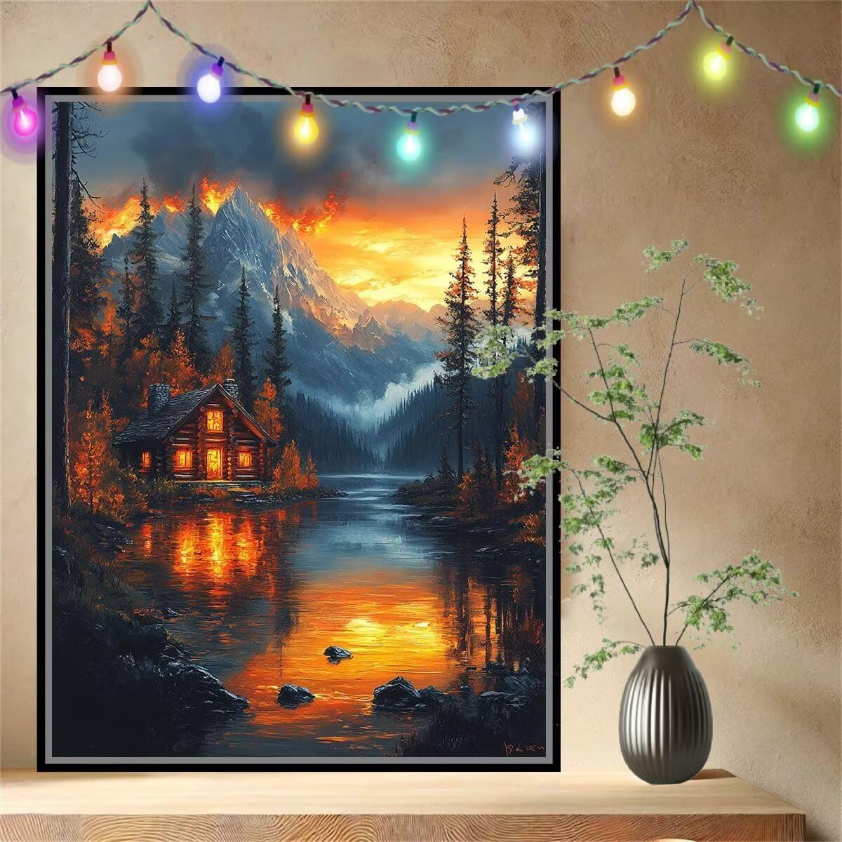 Paesaggio, Ruscello Kit per Dipingere con i Numeri,Fai da Te Quadri da Dipingere Numerati per Hobby Creativi Adulti,Kit di Pittura a Olio su Tela Principianti per Decora la Casa 80x107cm 54N-6417
