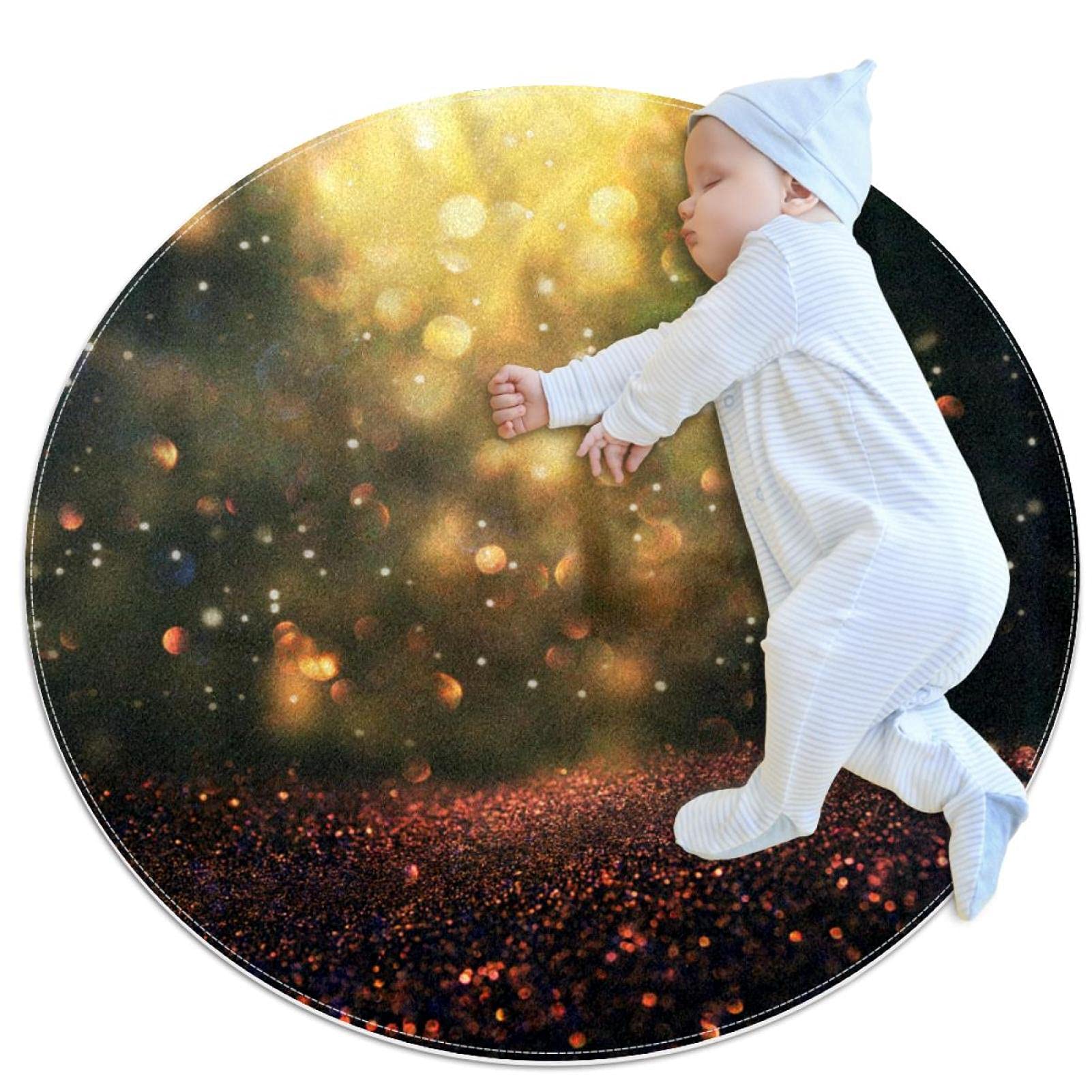 Tapis de jeu pour enfants rond motif de Noël pour filles et garçons 80x80cm