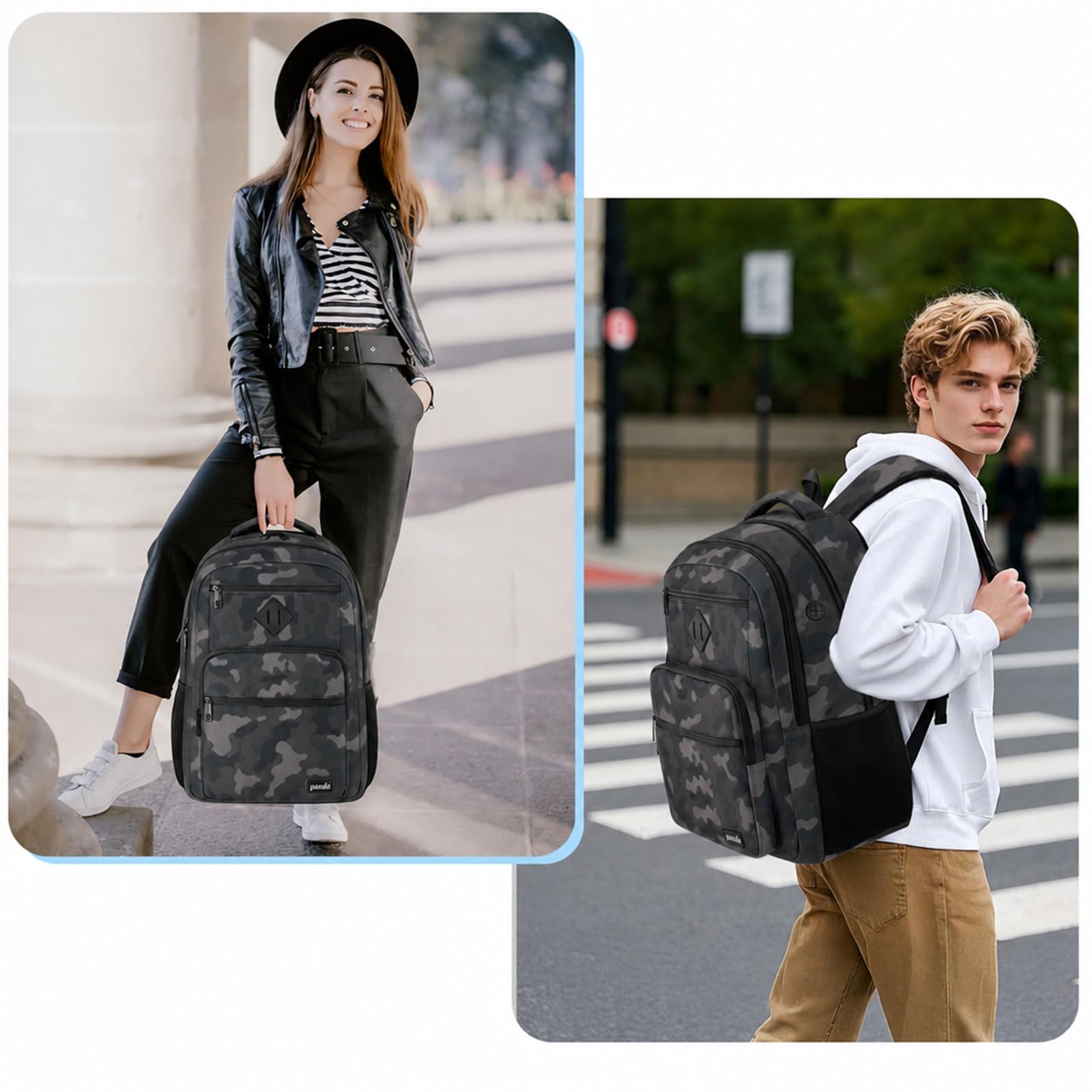 Mochila Portátil 15,6 Pulgadas para Adolescentes Bachillerato y Universidad, Ergonómica Resistente al Agua con Correa Trolley y Bolsillo, Mochila Multifuncional Hombre Mujer Ideal para Vuelta al Cole