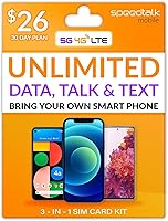 Vista 1 de SpeedTalk Mobile Tarjeta SIM Texto ilimitado 500 minutos de conversación 500 MB de datos 5G 4G LTE Apple iPhone Android Teléfonos inteligentes