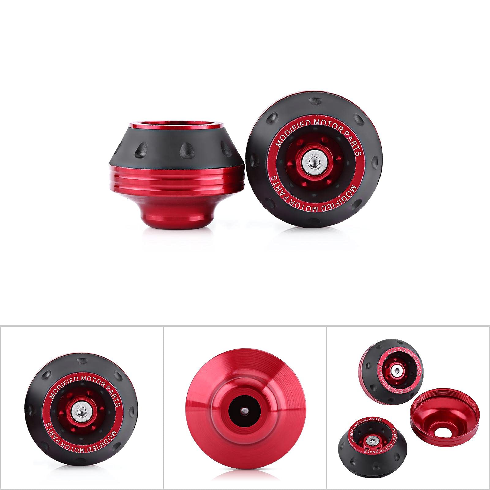 aqxreight - Slider Crash Protector, Paratelaio Ruota Forcella Anteriore in Alluminio CNC Protezione Anticaduta per Moto Scooter Ciclomotore(rosso)