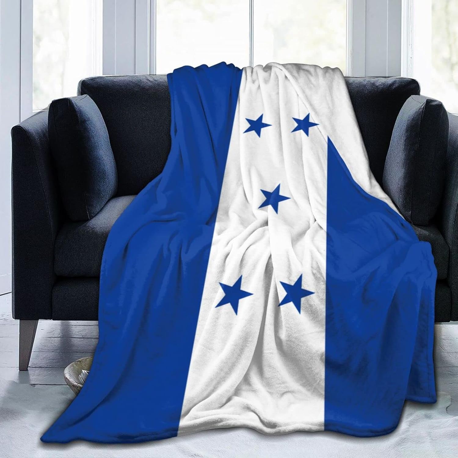 Honduras Flag Blanket Throw Flannel Blanket Super Soft Microfiber Lightweight Blanket, Winter Bedding Comforters Cozy Bed Blanket for Couch Sofa Bedroom Home Decor 60"x50"