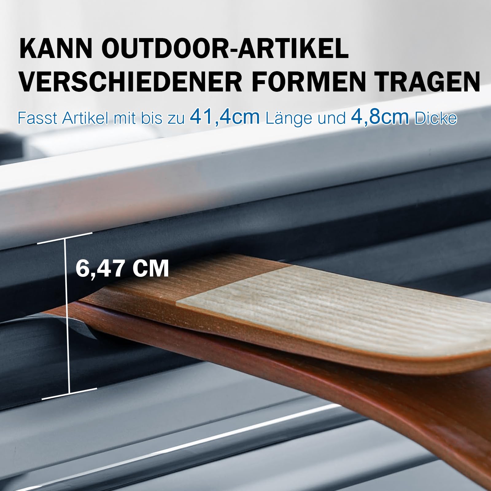 COWVIE Skidachträger fürs Auto, mit TPV-Gummipolsterung und Schloss – für 2 Paar Skier oder Snowboards, inkl. Angelrutenhalter (Silber, 41CM)