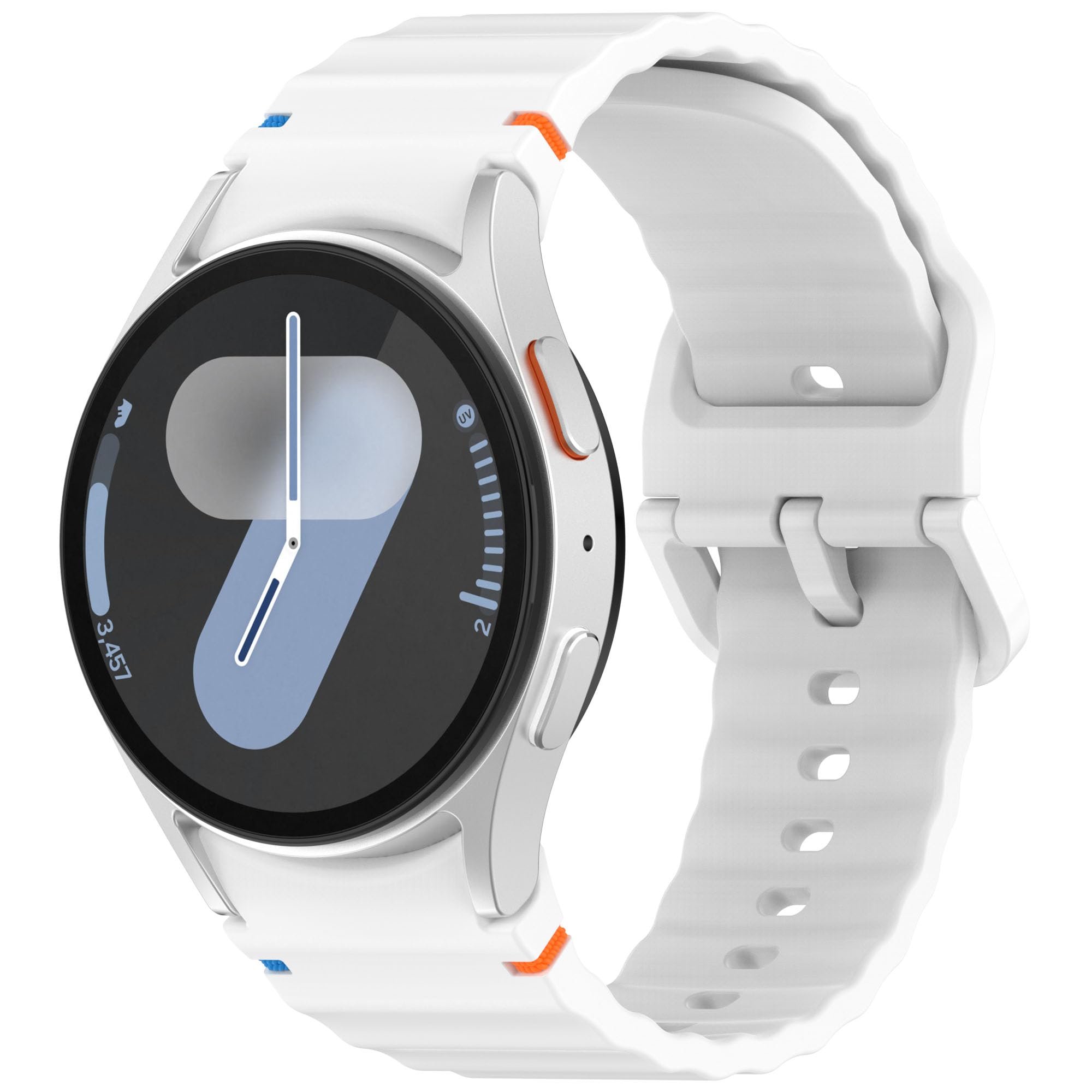 Panda Bobo Strap Replacement No Gap Ribbed Silicone Compatible with Samsung Galaxy Watch 40–47mm (White) – Waterproof & Sweat-Resistant Sport Band for Galaxy Watch 7/6/5/4/FE Classic Pro