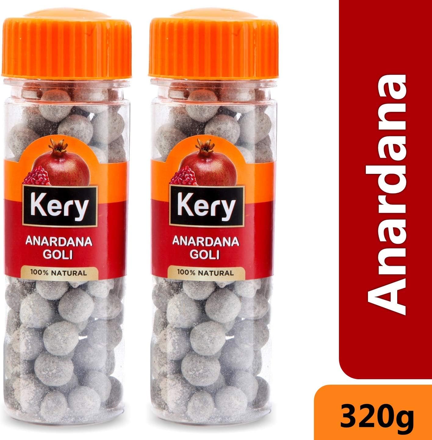 Kery Anardana Goli Mukhwas, 2 Bottles, 320g [Digestive Anardana Pachak Mouth Freshener]