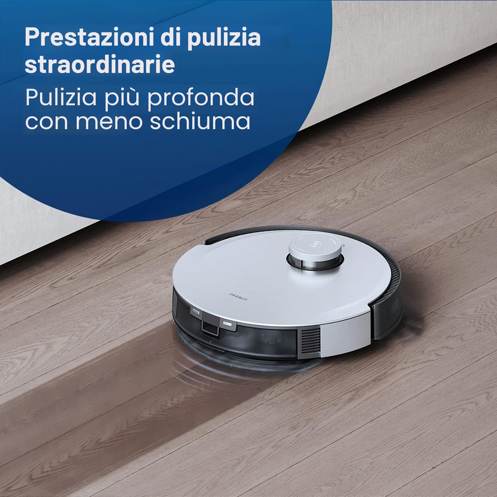 ECOVACS Soluzione detergente 1L per Robot Aspirapolvere Lavapavimenti della DEEBOT X1/X2/X5/X8/X9/X11/T10/T20/T30/T50/T80/N20/N30/MINI, accessorio originale