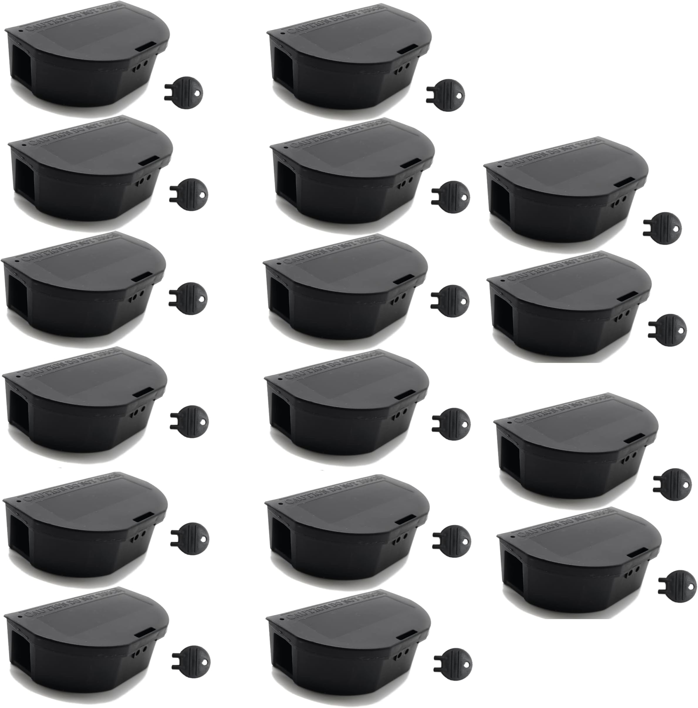 Mouse Bait Stations 16 -Pack – Tamper-Resistant Locking Rodent Bait Boxes with Keys – Heavy-Duty Weatherproof Reusable Stations for Indoor & Outdoor Pest Control