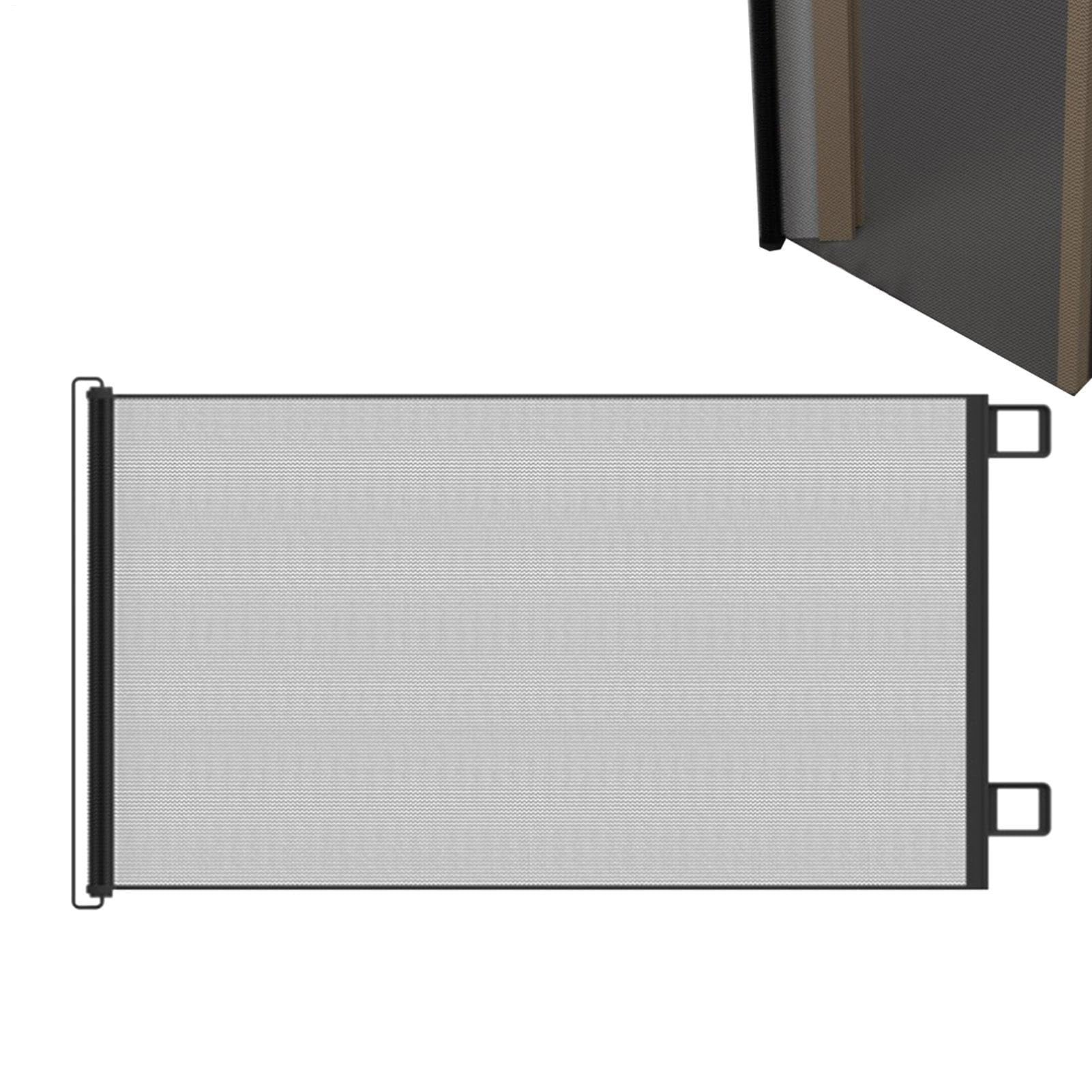 Retractable Gate, Secure Mesh Pet Safety Gate, No Drilling Retractable Kids Gates, Child & Dog Stair Gates, Space Saving Child Safety Barrier, Easy to Install, for Doorways Stairs Hallways