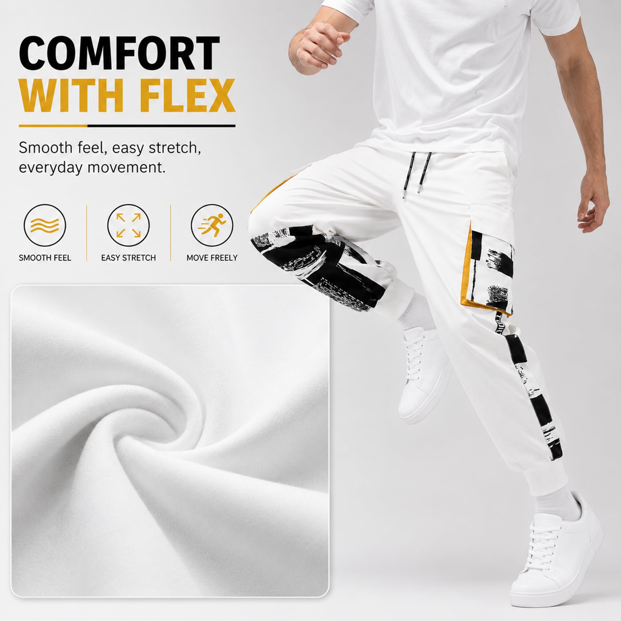 XYXIONGMAO Pantaloni Harem tattici bianchi da uomo con tasche Techwear Streetwear Hip Hop Joggers Pantaloni cargo per uomo