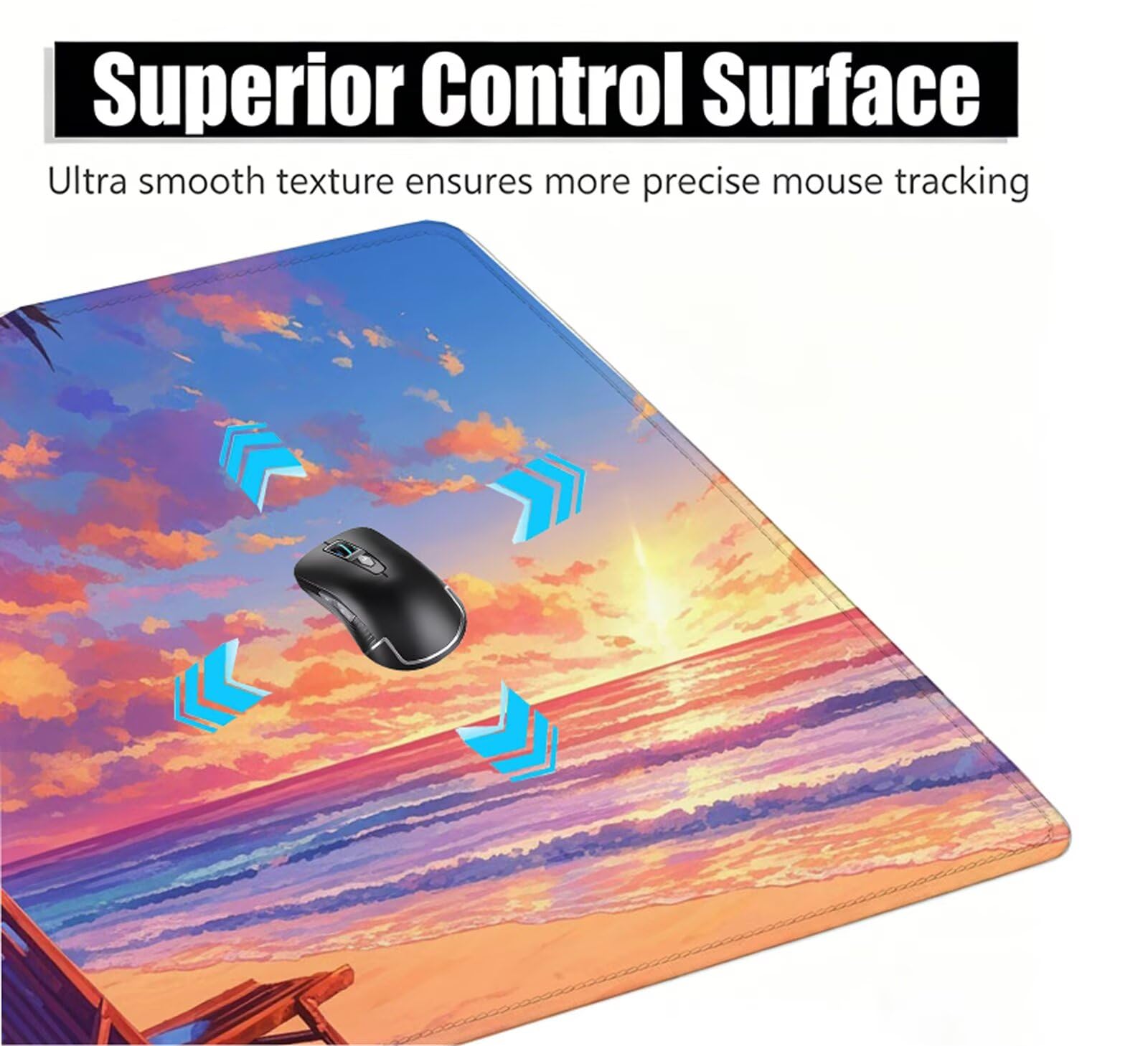 Tappetino Mouse Estate Tappetino Mouse XXL 150x80 cm Mouse Pad Vacanza Sottomano Scrivania Ufficio Grande, Mousepad Gaming Antiscivolo Impermeabile, Tappeto per Accessori Computer, Gamer Regalo W6-873