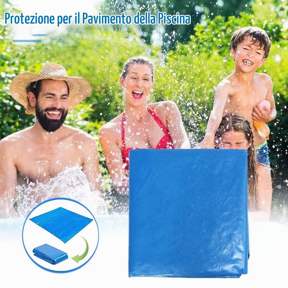 Tappetini per Piscina Fuori Terra, Panno di Terra per Piscina Rettangolare Pieghevole Impermeabile, Protezione del pavimento della piscina per Piscina Fuori Terra (250 * 450cm)
